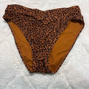 Ninety Nine High Waisted Cheetah Print Bikini Bottom Sz Medium